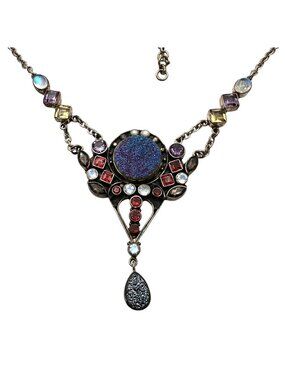 Nicky Butler Necklace Multi Gemstone Multicolor Sterling Silver 16 to 18 Inch